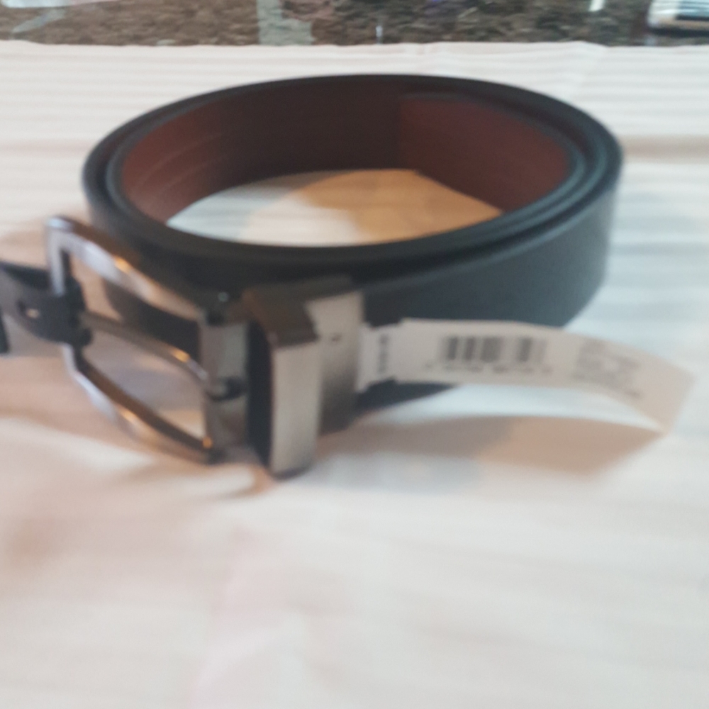 Men's genuine leather black/brown size 40 new belt